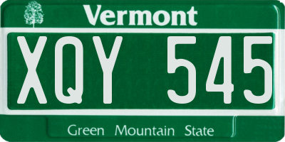 VT license plate XQY545
