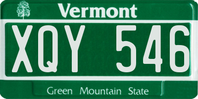 VT license plate XQY546