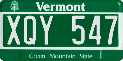 VT license plate XQY547