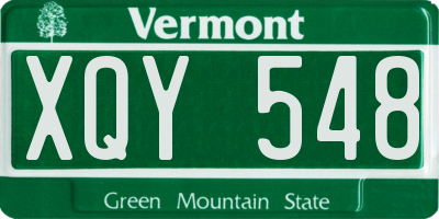 VT license plate XQY548