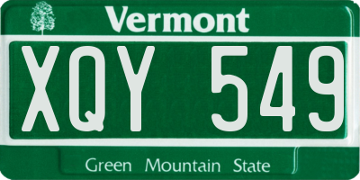 VT license plate XQY549