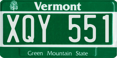 VT license plate XQY551