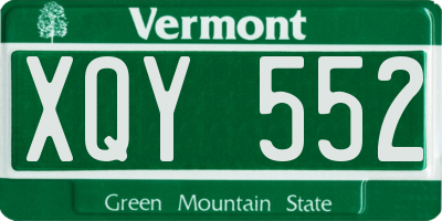 VT license plate XQY552