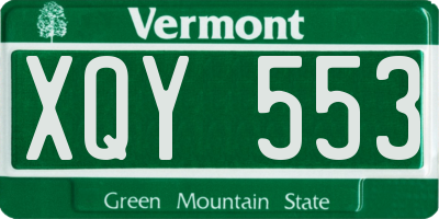 VT license plate XQY553