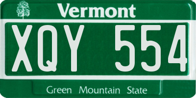 VT license plate XQY554