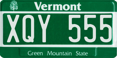 VT license plate XQY555