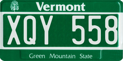 VT license plate XQY558