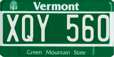 VT license plate XQY560