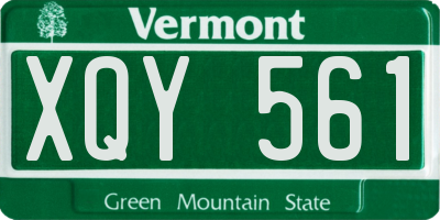 VT license plate XQY561