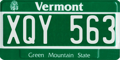 VT license plate XQY563