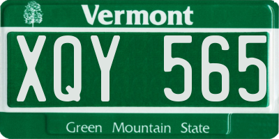 VT license plate XQY565