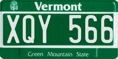 VT license plate XQY566