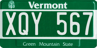 VT license plate XQY567
