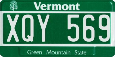 VT license plate XQY569