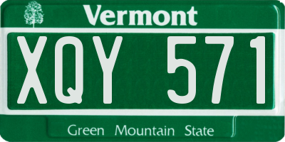 VT license plate XQY571