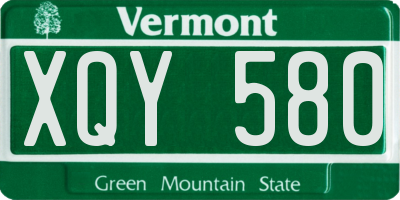 VT license plate XQY580