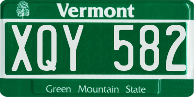 VT license plate XQY582