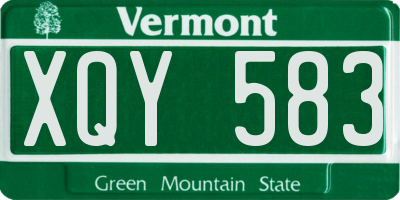 VT license plate XQY583