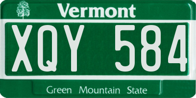 VT license plate XQY584