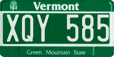 VT license plate XQY585