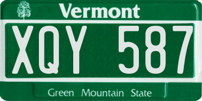 VT license plate XQY587
