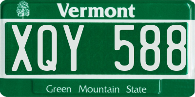 VT license plate XQY588