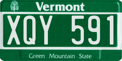 VT license plate XQY591