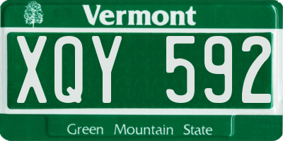 VT license plate XQY592
