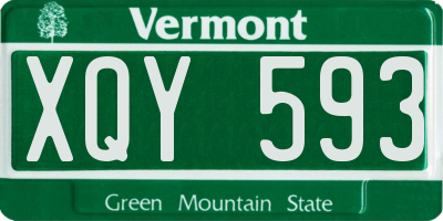 VT license plate XQY593