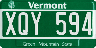 VT license plate XQY594