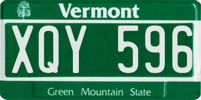 VT license plate XQY596