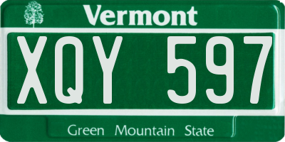 VT license plate XQY597