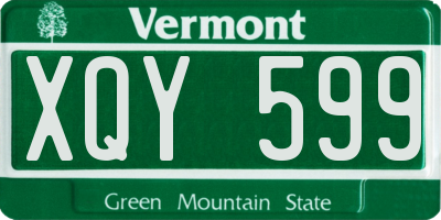 VT license plate XQY599