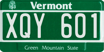 VT license plate XQY601