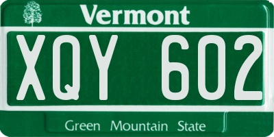VT license plate XQY602
