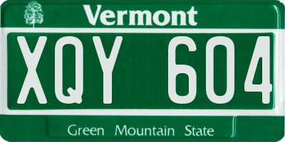 VT license plate XQY604