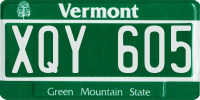 VT license plate XQY605