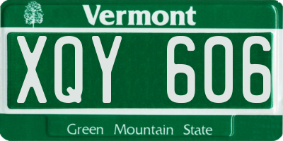 VT license plate XQY606