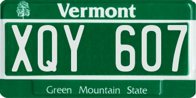 VT license plate XQY607