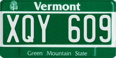 VT license plate XQY609