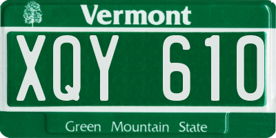 VT license plate XQY610