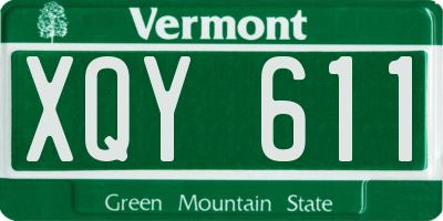 VT license plate XQY611