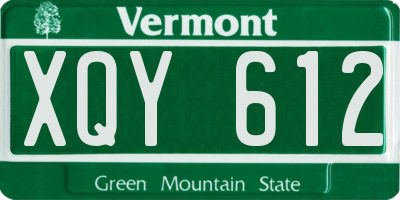 VT license plate XQY612