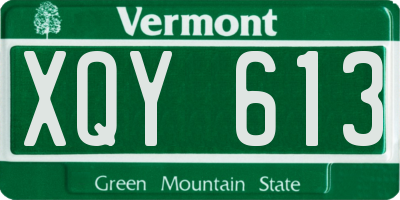 VT license plate XQY613