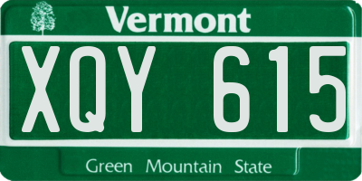 VT license plate XQY615