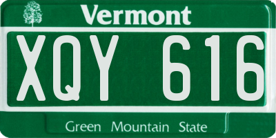 VT license plate XQY616