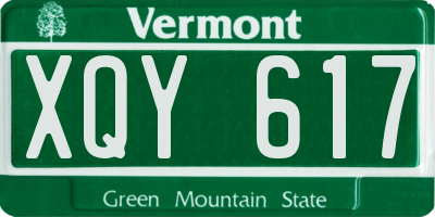 VT license plate XQY617