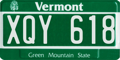 VT license plate XQY618