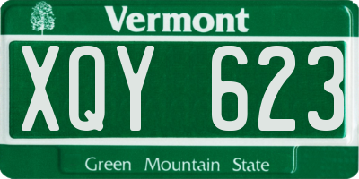 VT license plate XQY623