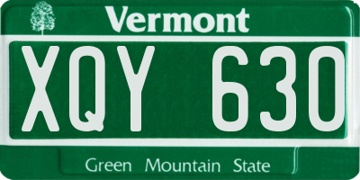 VT license plate XQY630